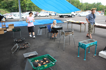 BBQ準備中