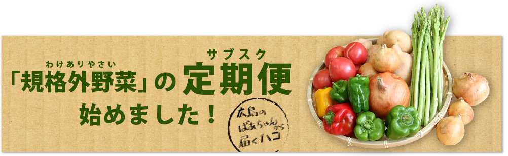 規格外野菜の定期便(サブスク)始めました!広島のばぁちゃんから届くハコ